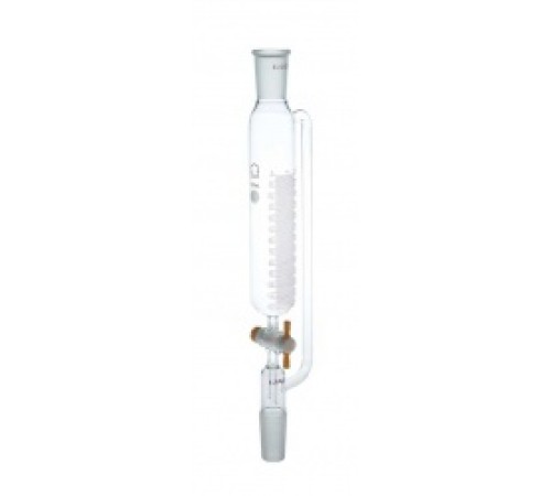 Воронка капельная цилиндрическая Kimble 250 мл, 24/40, с градуировкой, PTFE кран, с противодавлением, без пробки, стекло (Артикул 634530-0250)