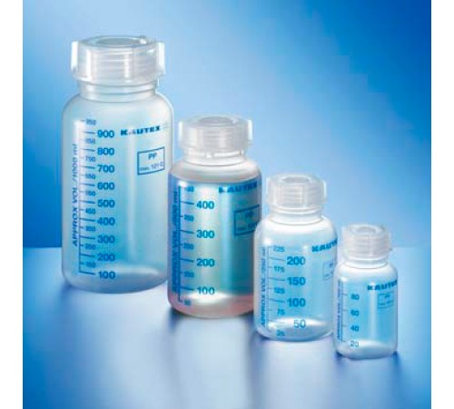 Бутыль Kautex широкогорлая 1000 мл, PP, круглая, градуированная, естественный цвет, с винтовой крышкой Бутыль Kautex широкогорлая 1000 мл, PP, круглая, градуированная, естественный цвет, с винтовой крышкой