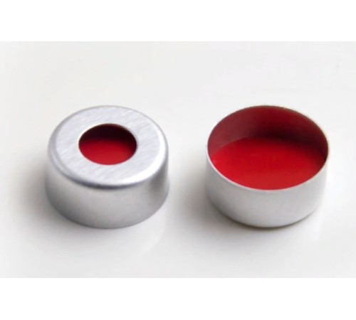 Крышки обжимные с септой 11мм slvr al crmp cap redPTFE spta 100pk, 5181-1210 Agilent